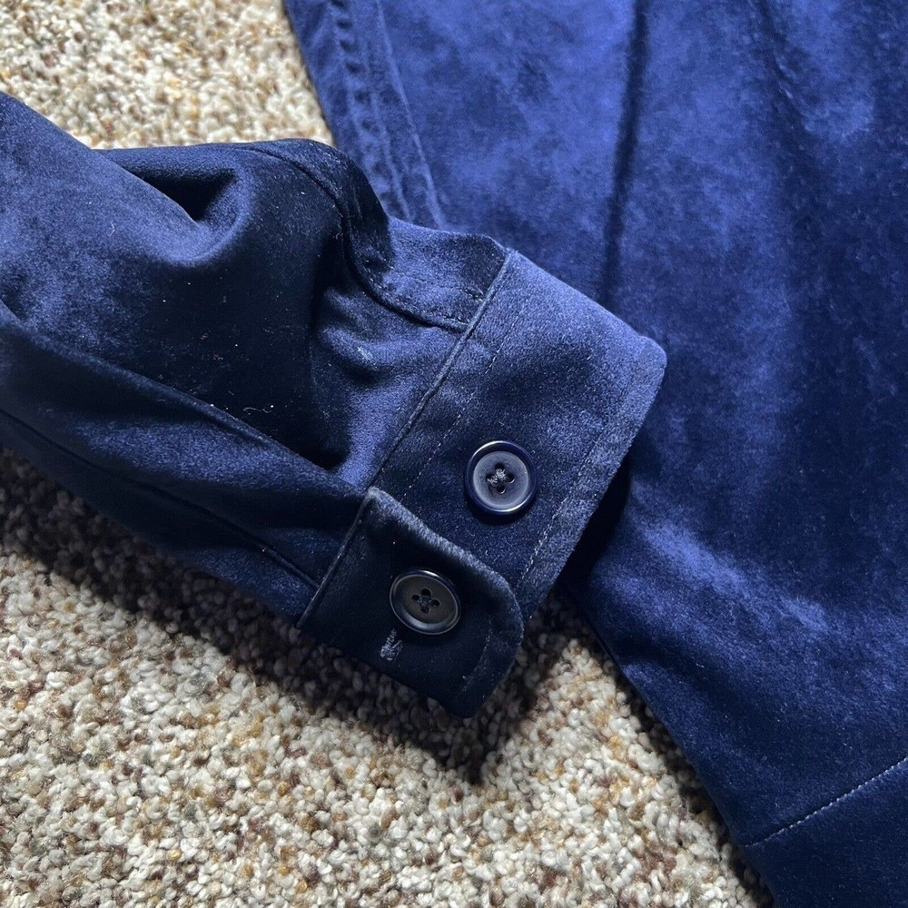 Armani Exchange Blue Velvet Button Down Shirt Mens Size Small Vintage Collared - Picture 10 of 11